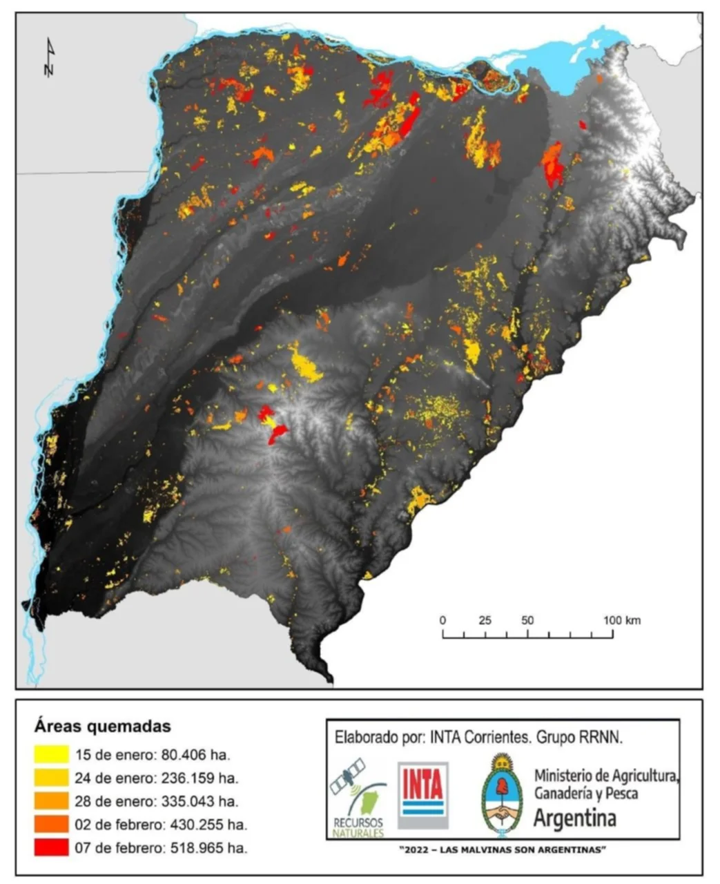 Arde Corrientes: el fuego ya arrasó con 519 mil hectáreas 