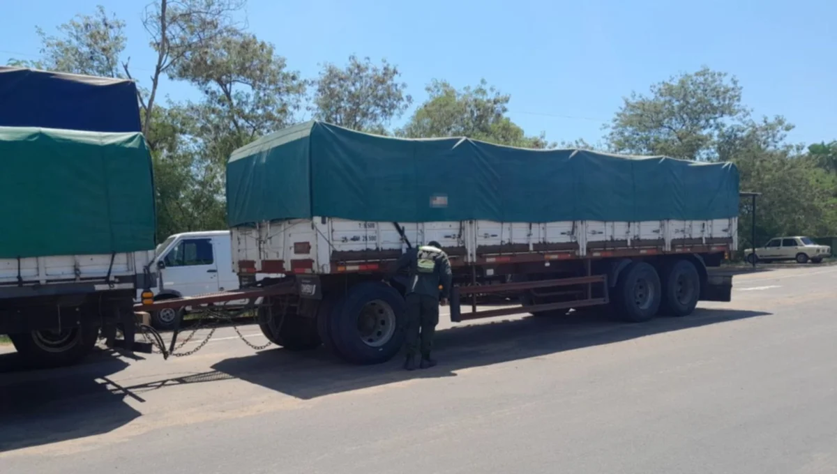 Secuestran 30 neumáticos escondidos en dos camiones en el puente Chaco-Corrientes