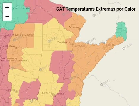 Ola de calor: alerta roja y naranja por temperaturas extremas en Corrientes