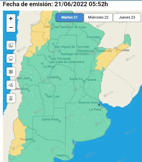 Granizo y tormentas en Corrientes: alerta amarilla en gran parte del territorio provincial