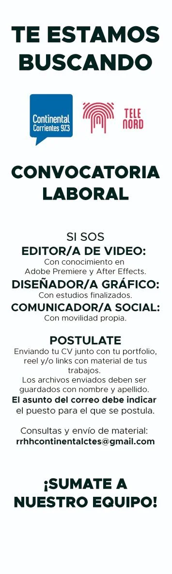 Oferta laboral: convocan a editores de video, comunicadores y diseñadores gráficos